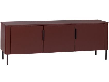 Červený dřevěný TV stolek Gunnar 154 x 44 cm