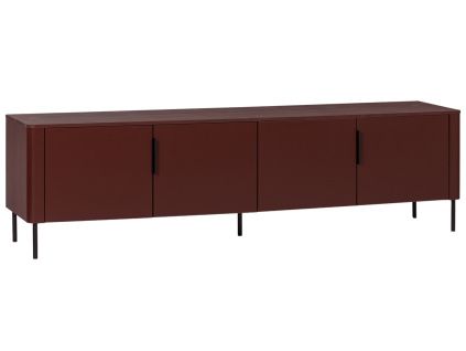Červený dřevěný TV stolek Gunnar 200 x 44 cm