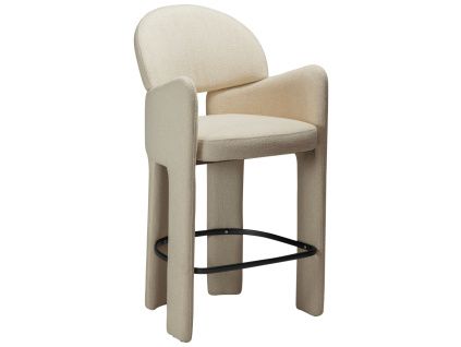 Krémově bílá bouclé barová židle DAN-FORM Aole 69 cm