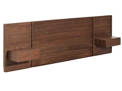 Ořechové čelo k posteli Kave Home Norlen 160 x 200 cm s nočními stolky