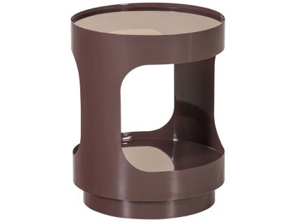 Hnědý skleněný odkládací stolek Sero ø 37 cm