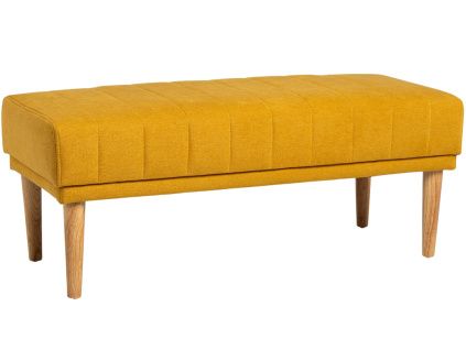 Žlutá čalouněná lavice Bari 100 cm
