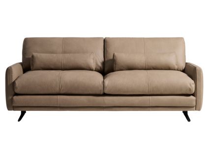 Hnědá kožená dvoumístná pohovka Veliro 210 cmHnědá kožená dvoumístná pohovka Kave Home Veliro 210 cm