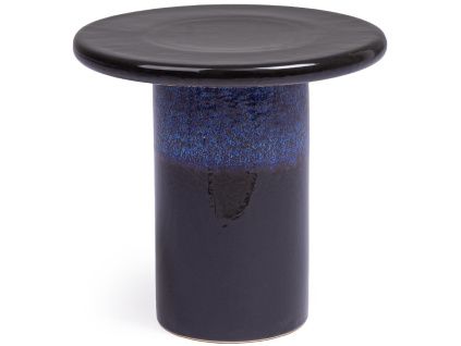 Modrý keramický odkládací stolek Bizzotto Baraki Ø41 cm