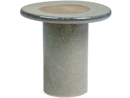 Zelený keramický odkládací stolek Bizzotto Baraki Ø41 cm