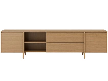 Dubový TV stolek Pacific 240 x 43 cm se zásuvkami