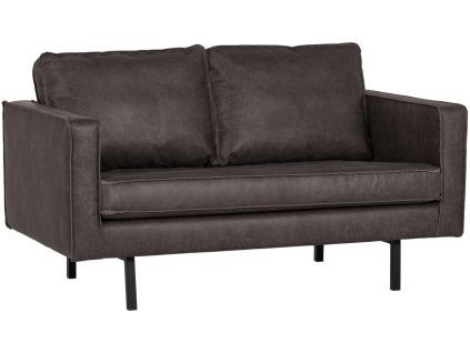 Černá koženková dvoumístná pohovka Raden 150 cm