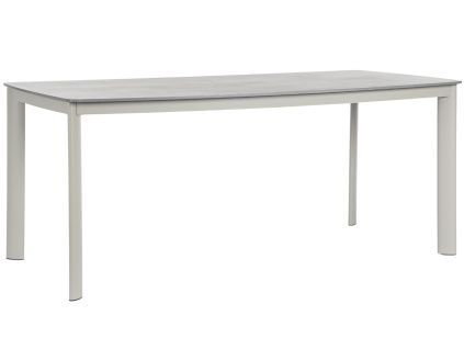 Světle šedý zahradní stůl Bizzotto Alcora 180 x 90 cm s keramickou deskou
