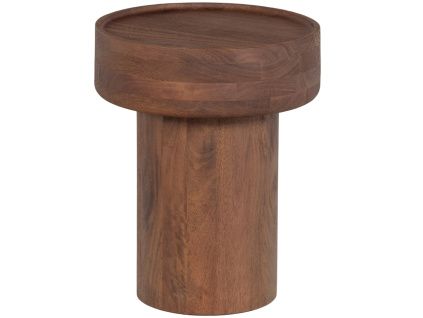 Hnědý dřevěný odkládací stolek Dara ø 40 cm