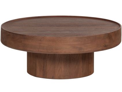 Hnědý dřevěný konferenční stolek Dara ø 90 cm