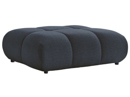 Tmavě modrá bouclé podnožka Alya 122 x 82 cm
