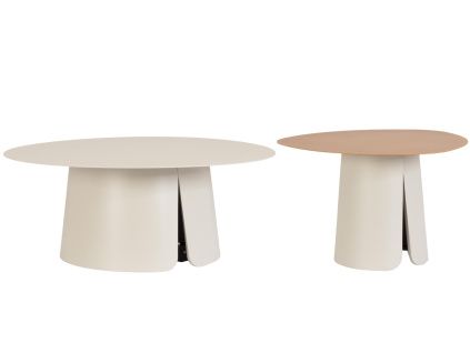 Krémový set dvou zahradních stolků Bizzotto Hayden 60/90 cm