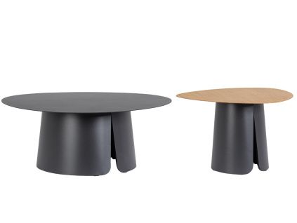 Tmavě šedý set dvou zahradních stolků Bizzotto Hayden 60/90 cm