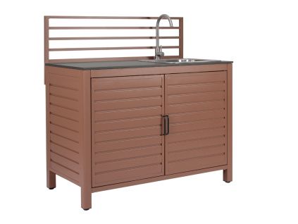 Terakotový venkovní kuchyňský modul se dřezem Bizzotto Aria 120 cm