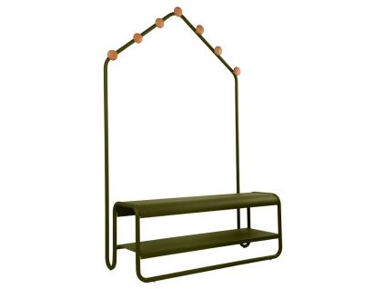 Zelená kovová dětská lavice do šatny Fermob Funambule 113 cm - odstín pesto