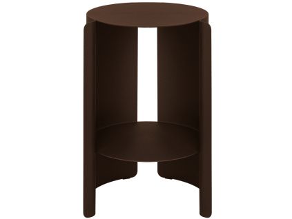 Hnědý kovový odkládací stolek Wa 32 cm