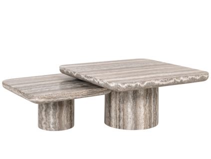 Set dvou kamenných konferenčních stolků Richmond Dulce 60 x 60 / 80 x 80 cm