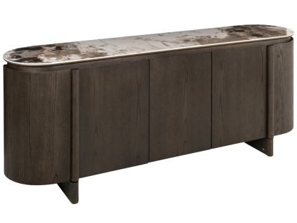 Hnědá komoda Richmond Langford 200 x 45 cm s keramickou deskou