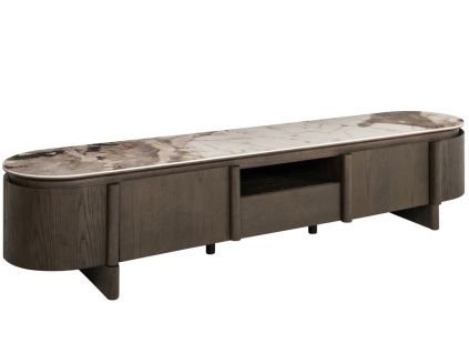 Hnědý TV stolek Richmond Langford 200 x 45 cm s keramickou deskou