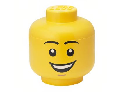 Žlutý úložný box ve tvaru hlavy LEGO® Šťastný chlapec 27 cm