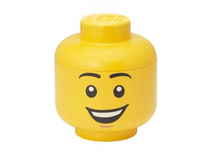 Žlutý úložný box ve tvaru hlavy LEGO® Šťastný chlapec 19 cm