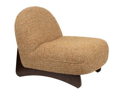 Hnědé čalouněné lounge křeslo LOOM