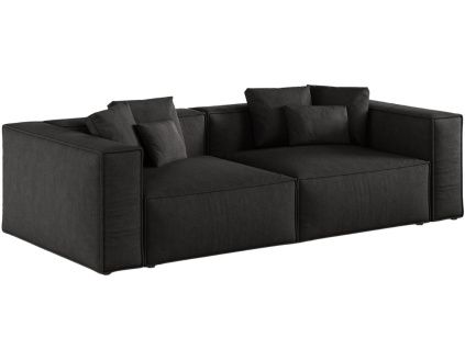 Černá čalouněná čtyřmístná pohovka Cosmopolitan Design Aveiro 236 cm