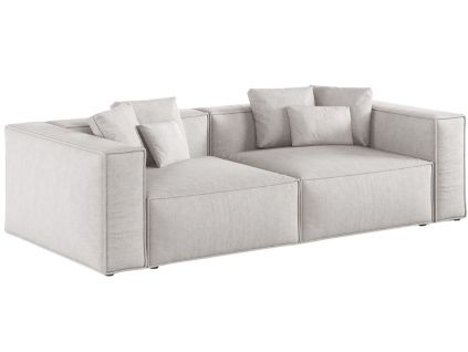 Světle šedá čalouněná čtyřmístná pohovka Cosmopolitan Design Aveiro 236 cm