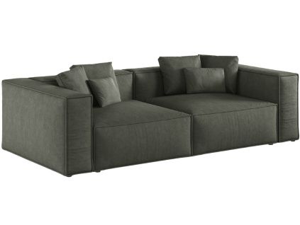 Tmavě zelená čalouněná čtyřmístná pohovka Cosmopolitan Design Aveiro 236 cm