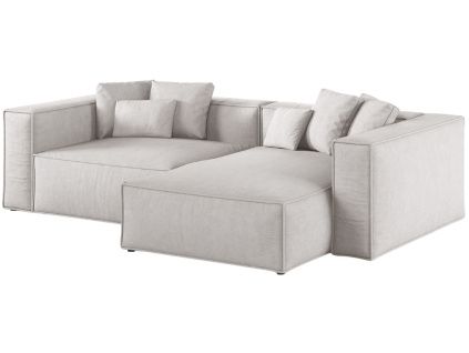 Světle šedá čalouněná rohová pohovka Cosmopolitan Design Aveiro 254 cm, pravá