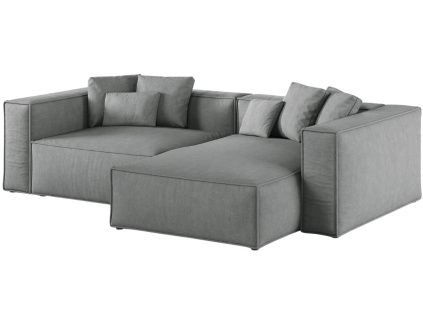 Šedá čalouněná rohová pohovka Cosmopolitan Design Aveiro 254 cm, pravá