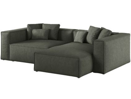 Tmavě zelená čalouněná rohová pohovka Cosmopolitan Design Aveiro 254 cm, pravá
