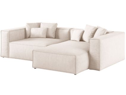 Béžová čalouněná rohová pohovka Cosmopolitan Design Aveiro 254 cm, pravá