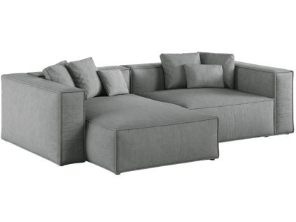 Šedá čalouněná rohová pohovka Cosmopolitan Design Aveiro 254 cm, levá