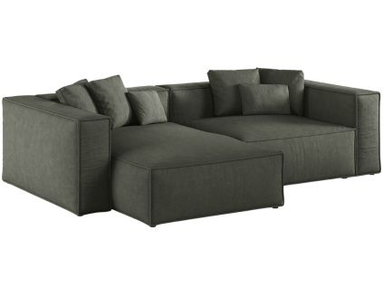 Tmavě zelená čalouněná rohová pohovka Cosmopolitan Design Aveiro 254 cm, levá