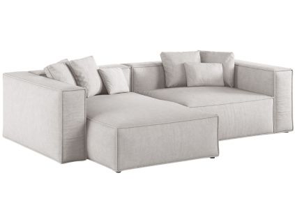 Světle šedá čalouněná rohová pohovka Cosmopolitan Design Aveiro 254 cm, levá