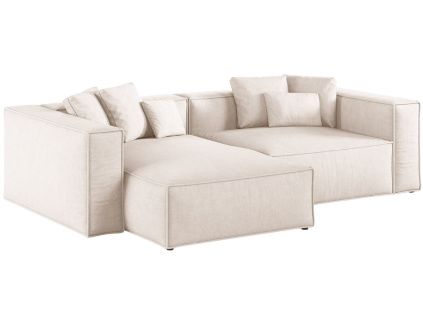 Béžová čalouněná rohová pohovka Cosmopolitan Design Aveiro 254 cm, levá