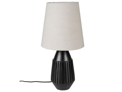 Bílá stolní lampa AYSA s černou podstavou