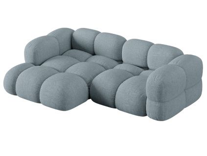 Světle modrá čalouněná rohová pohovka Cosmopolitan Design Loretto 250 cm, levá