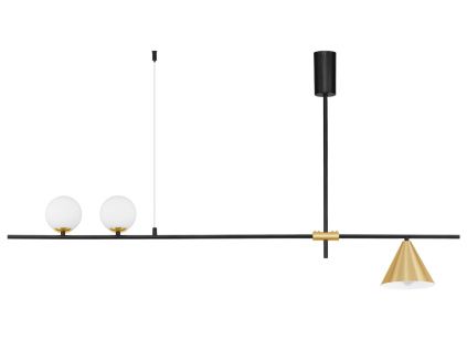 Černé kovové závěsné LED světlo Nova Luce Sway 123 cm