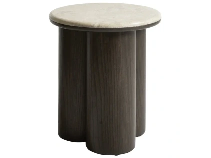 Béžový mramorový odkládací stolek Unique Furniture Piazze 45 cm