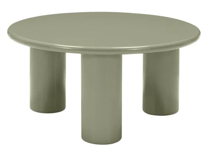Lesklý zelený konferenční stolek Lecrel ⌀80 cm