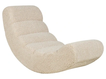 Béžové bouclé houpací křeslo Quax Banana