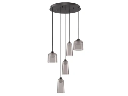 Kouřově šedé závěsné LED světlo Nova Luce Dione 45 cm