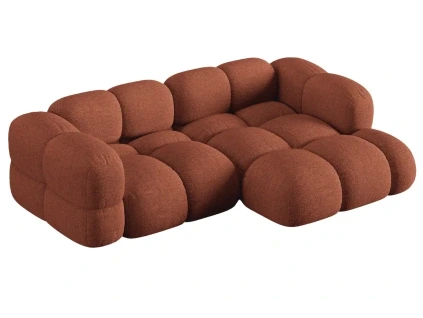 Terakotově oranžová čalouněná rohová pohovka Cosmopolitan Design Loretto 250 cm, pravá
