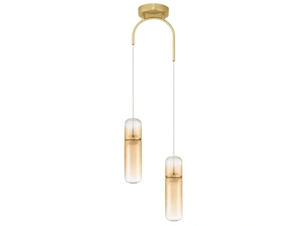 Zlaté skleněné závěsné LED světlo Nova Luce Norma 28 cm