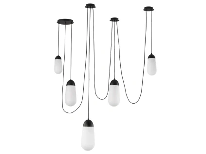 Opálově bílé skleněné závěsné světlo Nova Luce Blaky 170 cm