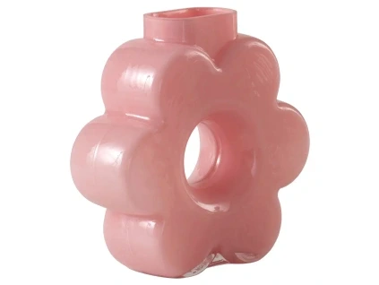 Růžová skleněná váza BLOMSTRA 22 cm