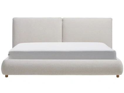 Béžovošedá dvoulůžková postel Kave Home Elerio 180 x 200 cm