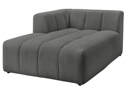 Tmavě šedá bouclé lenoška Annecy 170 cm, levá